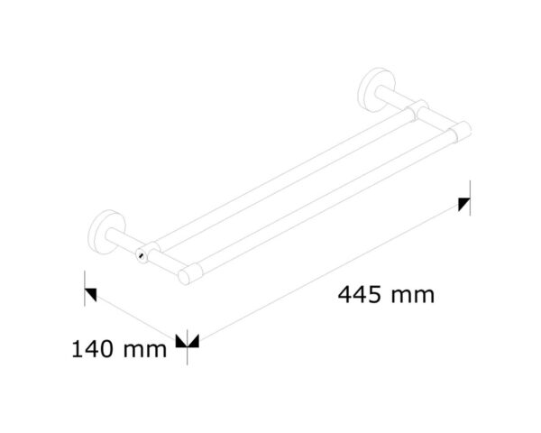 Drążek na ręczniki podwójny L400 Drążek na ręczniki podwójny L400
