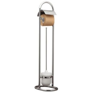 Szczotka do WC stojąca z uchwytem na papier toaletowy