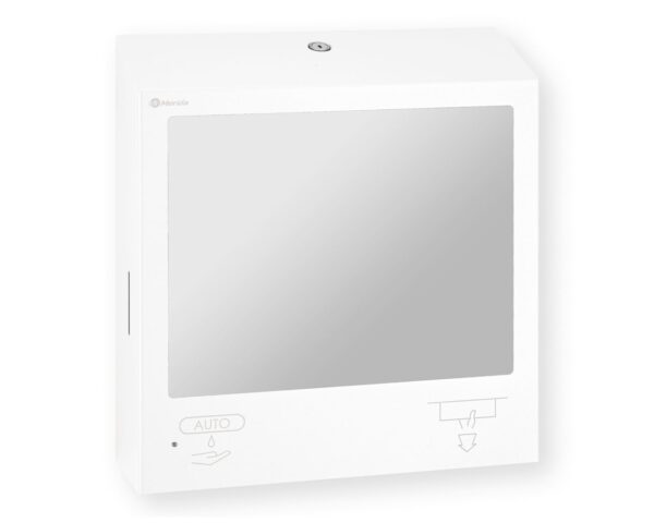 Pojemnik na ręczniki składane z bezdotykowym automatycznym dozownikiem mydła w pianie i z lustrem ze stali SuperMirror „3 w 1" MERIDA STELLA SLIM WHITE LINE COMBO, biały Pojemnik na ręczniki składane z bezdotykowym automatycznym dozownikiem mydła w pianie i z lustrem ze stali SuperMirror „3 w 1" MERIDA STELLA SLIM WHITE LINE COMBO, biały