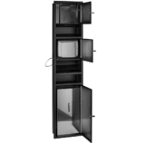 Wnękowy pojemnik na ręczniki pojedyncze z suszarką do rąk i koszem MERIDA STELLA BLACK LINE