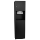 Wnękowy pojemnik na ręczniki pojedyncze z koszem MERIDA STELLA BLACK LINE