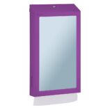 Pojemnik na ręczniki składane z lustrem ze stali SuperMirror „2w1" MERIDA STELLA SLIM VIOLET LINE MEGA COMBO, fioletowy