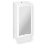 Pojemnik na ręczniki składane z lustrem ze stali SuperMirror „2w1" MERIDA STELLA SLIM WHITE LINE MEGA COMBO, biały