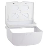 Pojemnik na ręczniki składane MERIDA TOP MINI, tworzywo ABS, biały, okienko niebieskie