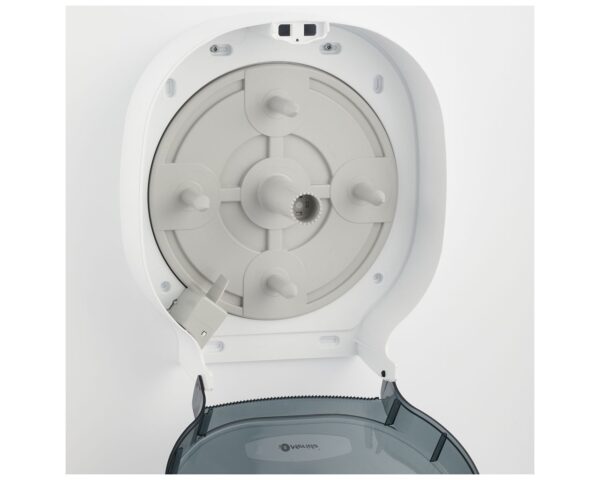 Pojemnik na cztery rolki papieru toaletowego bez gilzy MERIDA ONE, tworzywo ABS, biały Pojemnik na cztery rolki papieru toaletowego bez gilzy MERIDA ONE, tworzywo ABS, biały