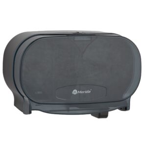 Pojemnik na dwie rolki papieru toaletowego bez gilzy MERIDA ONE, tworzywo ABS, czarny