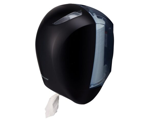 Pojemnik na papier toaletowy lub ręczniki w roli w systemie listkowym CENTER PULL, tworzywo ABS, czarny Pojemnik na papier toaletowy lub ręczniki w roli w systemie listkowym CENTER PULL, tworzywo ABS, czarny