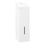 Pojemnik na papier toaletowy w listkach MERIDA STELLA WHITE LINE, pojemność do 675 szt., biały