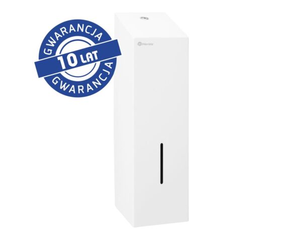 Pojemnik na papier toaletowy w listkach MERIDA STELLA WHITE LINE, pojemność do 675 szt., biały