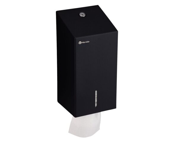 Pojemnik na papier toaletowy w listkach MERIDA STELLA BLACK LINE, pojemność do 450 szt., czarny Pojemnik na papier toaletowy w listkach MERIDA STELLA BLACK LINE, pojemność do 450 szt., czarny
