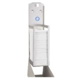 Pojemnik na papier toaletowy w listkach MERIDA STELLA SILK GREY LINE, pojemność do 675 szt., szary jedwabisty