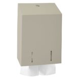 Pojemnik na papier toaletowy w listkach MERIDA STELLA SILK GREY, pojemność do 900 szt., szary jedwabisty