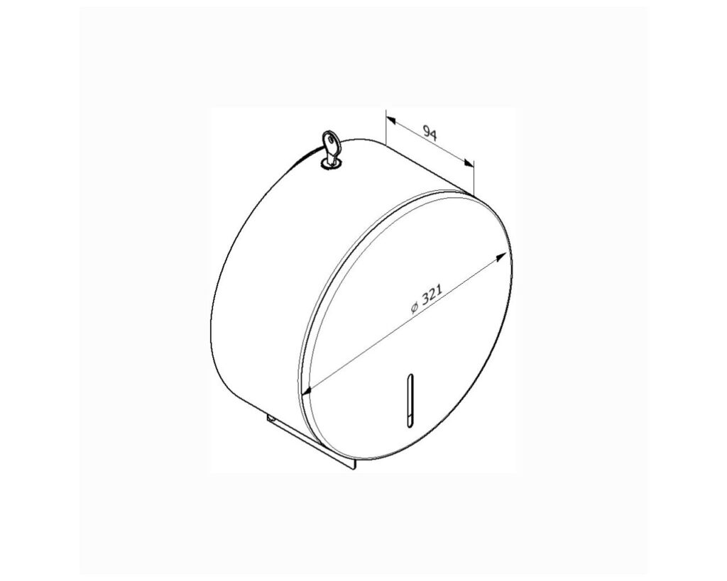 Pojemnik na papier toaletowy MERIDA STELLA MEGA, średnica papieru do 28 cm, stal matowa