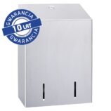 Pojemnik na papier toaletowy w listkach MERIDA STELLA, pojemność do 900 szt., stal matowa