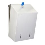 Pojemnik na papier toaletowy w listkach MERIDA STELLA, pojemność do 900 szt., stal matowa