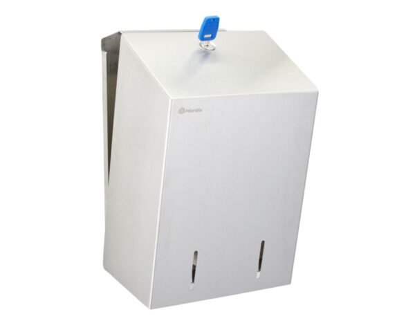 Pojemnik na papier toaletowy w listkach MERIDA STELLA, pojemność do 900 szt., stal matowa Pojemnik na papier toaletowy w listkach MERIDA STELLA, pojemność do 900 szt., stal matowa