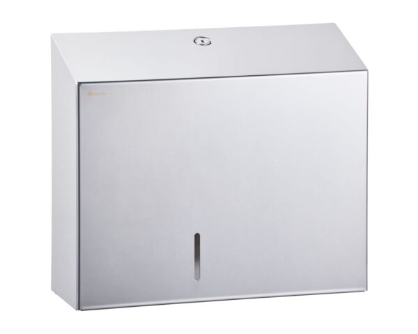 Pojemnik na papier toaletowy MERIDA STELLA DUO z uchwytem na resztkę rolki papieru, średnica papieru do 20 cm, stal polerowana Pojemnik na papier toaletowy MERIDA STELLA DUO z uchwytem na resztkę rolki papieru, średnica papieru do 20 cm, stal polerowana