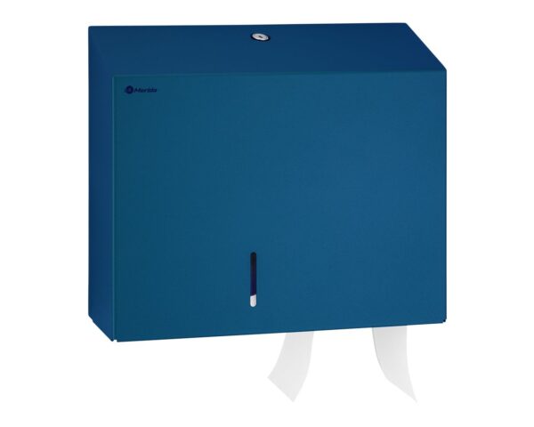 Pojemnik na papier toaletowy MERIDA STELLA DUO BLUE LINE z uchwytem na resztkę rolki papieru, średnica papieru do 20 cm, niebieski Pojemnik na papier toaletowy MERIDA STELLA DUO BLUE LINE z uchwytem na resztkę rolki papieru, średnica papieru do 20 cm, niebieski