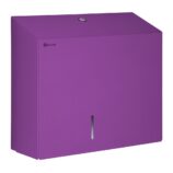 Pojemnik na papier toaletowy MERIDA STELLA DUO VIOLET LINE z uchwytem na resztkę rolki papieru, średnica papieru do 20 cm, fioletowy
