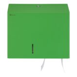 Pojemnik na papier toaletowy MERIDA STELLA DUO GREEN LINE z uchwytem na resztkę rolki papieru, średnica papieru do 20 cm, zielony