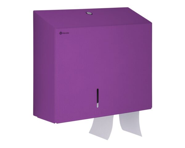 Pojemnik na papier toaletowy MERIDA STELLA DUO VIOLET LINE z uchwytem na resztkę rolki papieru, średnica papieru do 20 cm, fioletowy Pojemnik na papier toaletowy MERIDA STELLA DUO VIOLET LINE z uchwytem na resztkę rolki papieru, średnica papieru do 20 cm, fioletowy