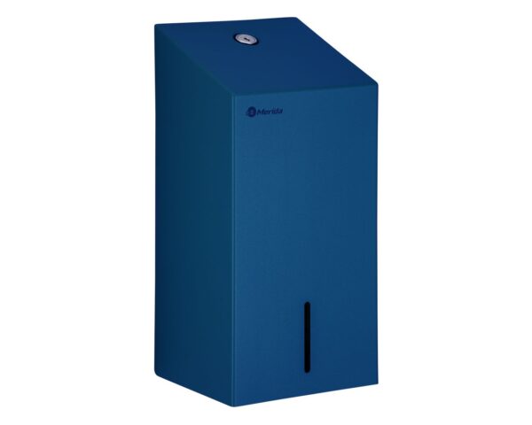 Pojemnik na papier toaletowy w listkach MERIDA STELLA BLUE LINE, pojemność do 450 szt., niebieski Pojemnik na papier toaletowy w listkach MERIDA STELLA BLUE LINE, pojemność do 450 szt., niebieski