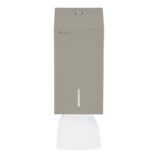 Pojemnik na papier toaletowy w listkach MERIDA STELLA STONE GREY LINE, pojemność do 450 szt., szary kamienny