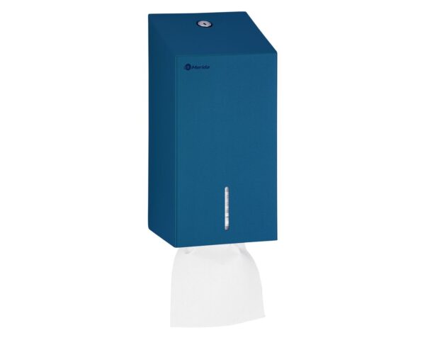 Pojemnik na papier toaletowy w listkach MERIDA STELLA BLUE LINE, pojemność do 450 szt., niebieski Pojemnik na papier toaletowy w listkach MERIDA STELLA BLUE LINE, pojemność do 450 szt., niebieski