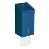 Pojemnik na papier toaletowy w listkach MERIDA STELLA BLUE LINE, pojemność do 450 szt., niebieski