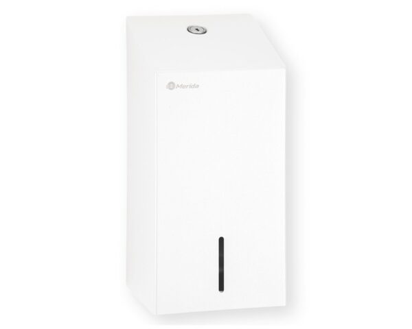 Pojemnik na papier toaletowy w listkach MERIDA STELLA WHITE LINE , pojemność do 450 szt., biały Pojemnik na papier toaletowy w listkach MERIDA STELLA WHITE LINE , pojemność do 450 szt., biały