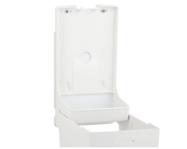 Pojemnik na papier toaletowy w listkach MERIDA TOP, pojemność do 450 szt., tworzywo ABS, biały, okienko szare Pojemnik na papier toaletowy w listkach MERIDA TOP, pojemność do 450 szt., tworzywo ABS, biały, okienko szare