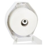 Pojemnik na papier toaletowy MERIDA TOP MAXI, tworzywo ABS, biały, okienko szare