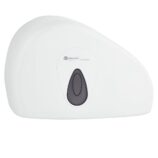 Pojemnik na papier toaletowy MERIDA TOP DUO z uchwytem na resztkę rolki, tworzywo ABS, biały, okienko szare