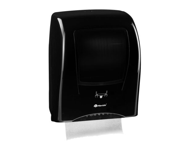 Mechaniczny podajnik ręczników papierowych w rolach MERIDA ONE AUTOMATIC MAXI, tworzywo ABS, czarny Mechaniczny podajnik ręczników papierowych w rolach MERIDA ONE AUTOMATIC MAXI, tworzywo ABS, czarny