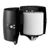 Pojemnik na ręczniki papierowe w roli w systemie listkowym MERIDA ONE CENTER PULL, tworzywo ABS, czarny