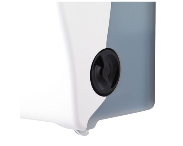 Mechaniczny podajnik ręczników papierowych w rolach MERIDA SOLID CUT AUTOMATIC MAXI, tworzywo ABS, front pełen biały - mat, tył transparentny jasny - mat Mechaniczny podajnik ręczników papierowych w rolach MERIDA SOLID CUT AUTOMATIC MAXI, tworzywo ABS, front pełen biały - mat, tył transparentny jasny - mat