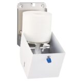 Pojemnik na ręczniki papierowe w rolach lub papier toaletowy w systemie listkowym MERIDA STELLA WHITE LINE MINI, biały