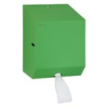 Pojemnik na ręczniki papierowe w rolach lub papier toaletowy w systemie listkowym MERIDA STELLA GREEN LINE MINI, zielony