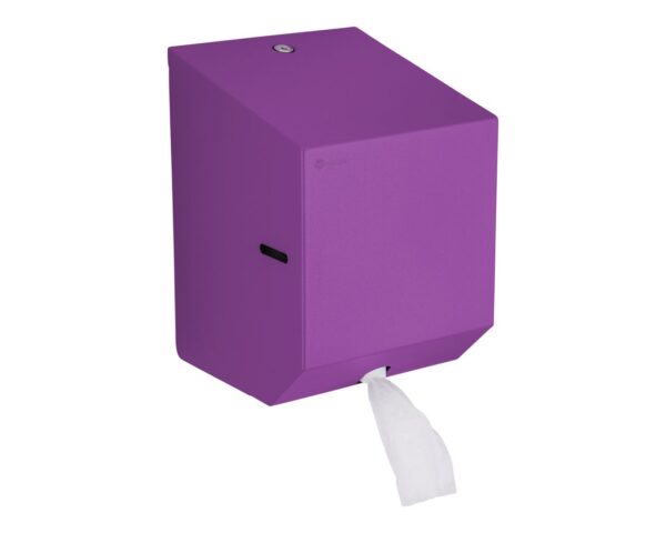 Pojemnik na ręczniki papierowe w rolach lub papier toaletowy w systemie listkowym MERIDA STELLA VIOLET LINE MINI, fioletowy Pojemnik na ręczniki papierowe w rolach lub papier toaletowy w systemie listkowym MERIDA STELLA VIOLET LINE MINI, fioletowy