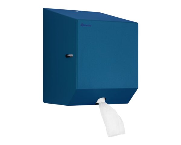 Pojemnik na ręczniki papierowe w rolach lub papier toaletowy w systemie listkowym MERIDA STELLA BLUE LINE MINI, niebieski Pojemnik na ręczniki papierowe w rolach lub papier toaletowy w systemie listkowym MERIDA STELLA BLUE LINE MINI, niebieski