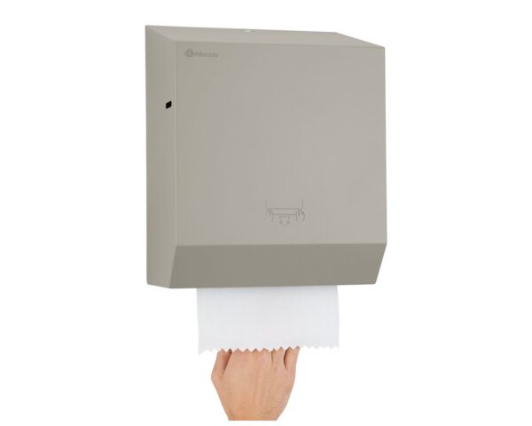 Mechaniczny podajnik ręczników papierowych w rolach MERIDA STELLA STONE GREY LINE, szary kamienny Mechaniczny podajnik ręczników papierowych w rolach MERIDA STELLA STONE GREY LINE, szary kamienny