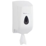 Pojemnik na ręczniki papierowe w rolach MERIDA TOP MINI, tworzywo ABS, biały, okienko szare