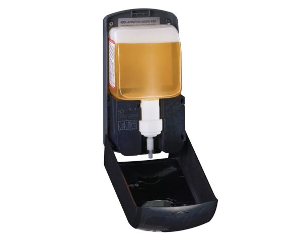 Bezdotykowy automatyczny dozownik płynu dezynfekcyjnego w sprayu MERIDA ONE na jednorazowe wkłady 1000 ml, tworzywo ABS, czarny Bezdotykowy automatyczny dozownik płynu dezynfekcyjnego w sprayu MERIDA ONE na jednorazowe wkłady 1000 ml, tworzywo ABS, czarny