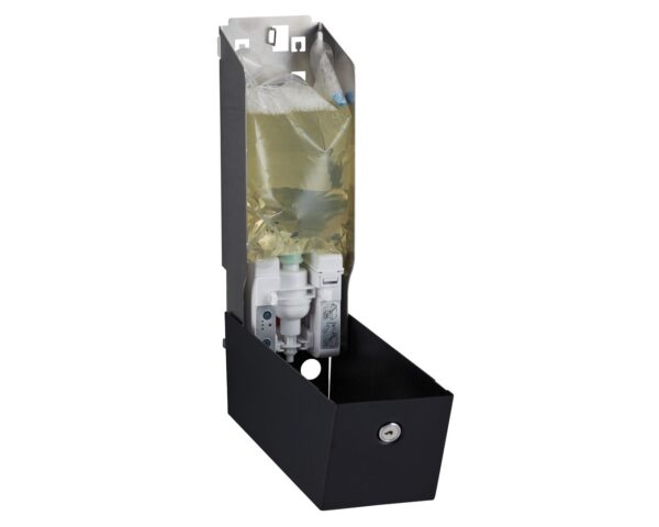 Bezdotykowy automatyczny dozownik mydła w pianie MERIDA STELLA AUTOMATIC SLIM BLACK LINE na jednorazowe wkłady 800 ml, czarny Bezdotykowy automatyczny dozownik mydła w pianie MERIDA STELLA AUTOMATIC SLIM BLACK LINE na jednorazowe wkłady 800 ml, czarny