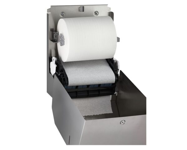 Mechaniczny podajnik ręczników papierowych w rolach MERIDA STELLA AUTOMATIC MAXI, stal matowa Mechaniczny podajnik ręczników papierowych w rolach MERIDA STELLA AUTOMATIC MAXI, stal matowa