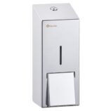 Dozownik sprayowy płynu dezynfekyjnego MERIDA STELLA, pojemność wkładów 1000 ml, stal polerowana