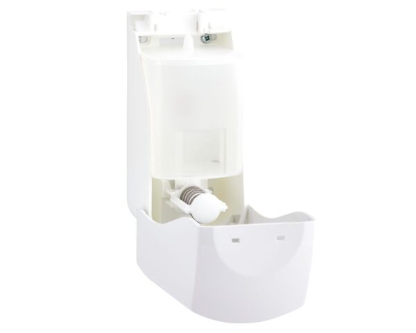 Dozownik mydła w płynie MERIDA TOP MINI, pojemność zbiornika 400 ml, tworzywo ABS, biały, okienko niebieskie Dozownik mydła w płynie MERIDA TOP MINI, pojemność zbiornika 400 ml, tworzywo ABS, biały, okienko niebieskie