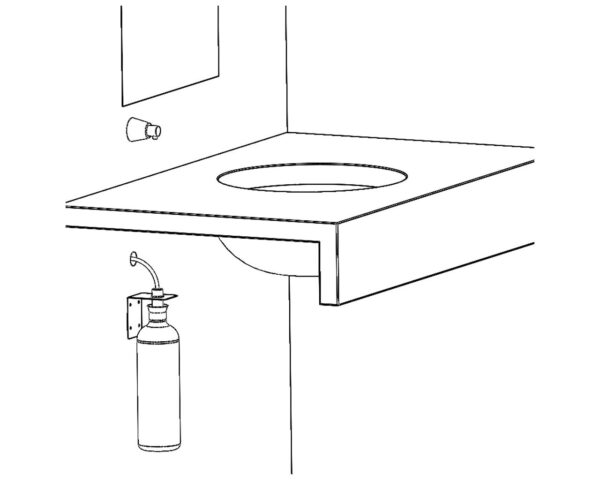 Dozownik mydła w płynie ścienny WALEC, biały Dozownik mydła w płynie ścienny WALEC, biały