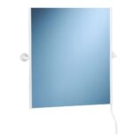 Lustro uchylne w oprawie białej matowej z uchwytem ułatwiającym regulację kąta nachylenia MERIDA STELLA WHITE LINE, 50 x 60 cm