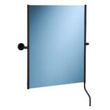 Lustro uchylne w oprawie czarnej matowej z uchwytem ułatwiającym regulację kąta nachylenia MERIDA STELLA BLACK LINE, 50 x 60 cm